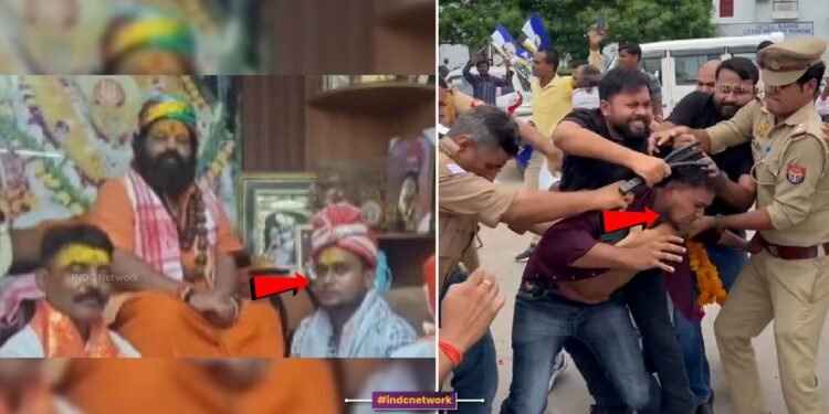 अयोध्या के महंत राजू दास ने स्वामी प्रसाद को थप्पड़ मारने वाले युवक का किया सम्मान