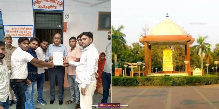 बौद्ध आर्मी के कार्यकर्ता ज्ञापन सौपते हुए एवं कानपुर स्तिथ गौतम बुद्ध पार्क की तस्वीर