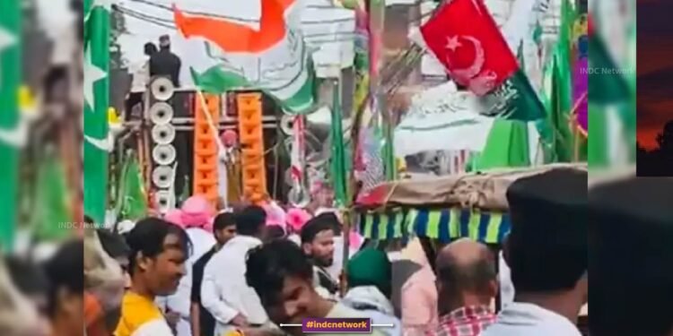 कन्नौज में बवाल: जुलूस में फिलिस्तीनी झंडा और तिरंगे से अशोक चक्र हटाने पर हंगामा