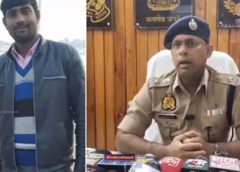 30 वर्षीय किसान पुष्पेंद्र शाक्य एवं क्षेत्रीय पुलिस अधिकारी गणेश प्रसाद साहा की तस्वीर