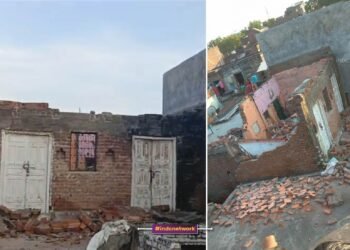 मैनपुरी: कुरावली में दो मंजिला मकान अचानक गिरा, बुजुर्ग बाल-बाल बचे