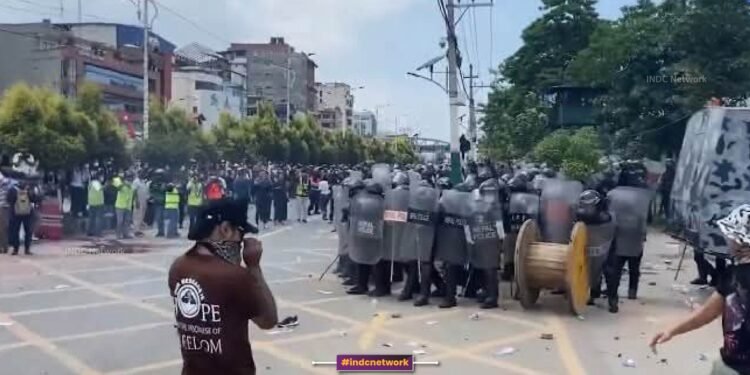 नेपाल में विरोध प्रदर्शन की एक तस्वीर