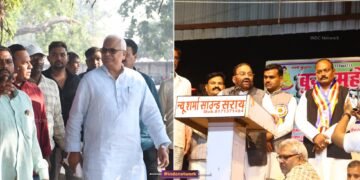 पिछले वर्षों में संकिसा के बौद्ध स्तूप पर जाते बाबू सिंह कुशवाहा की तस्वीर एवं संकिसा के धम्मालोको के मंच पर स्वामी प्रसाद मौर्य की तस्वीर