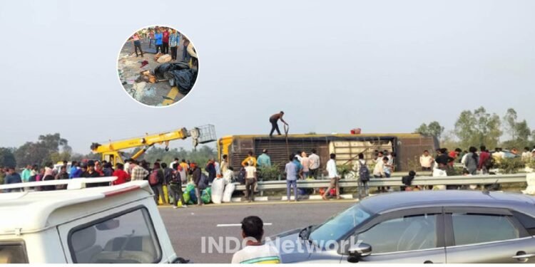 झपकी बनी मौत का कारण, पूर्वांचल एक्सप्रेसवे पर बस हादसे में पांच मृत